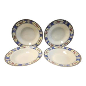 1930s Thomas Hughes & Co. Unicorn Soup Bowls - Set of 4