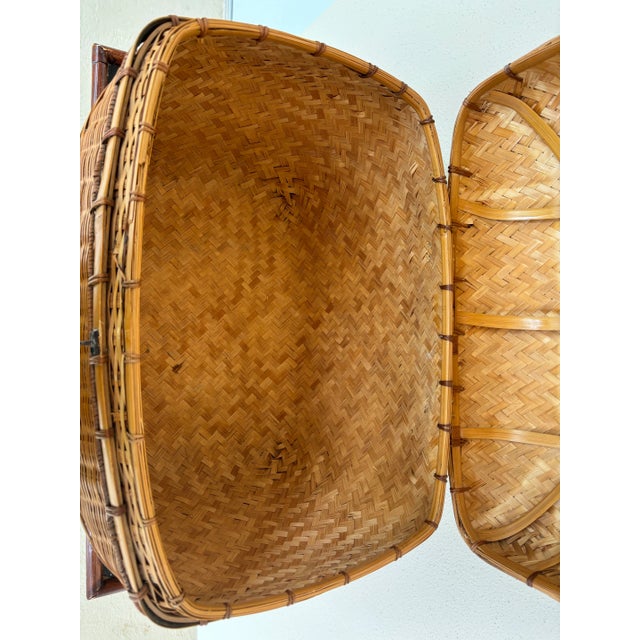 American Rattan, Wicker Storage Basket. Large Enough for Blanket Storage. For Sale - Image 3 of 9