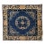 19th Century Chinese Peking Area Rug, Floral & Bird Motifs,Tan & Blue, 3' x 3' For Sale