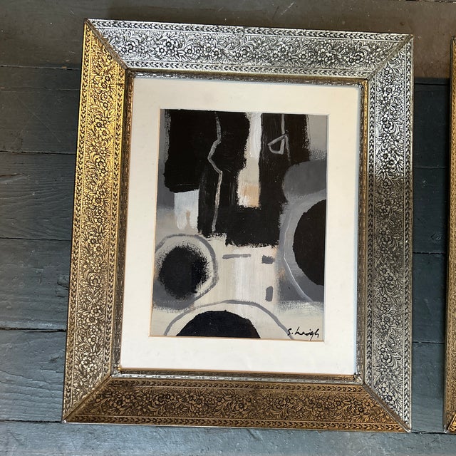 Set of two contemporary abstract paintings by Stephen Heigh. Each measure 8x10 or 10.5x12.5 framed. Check out my shop...