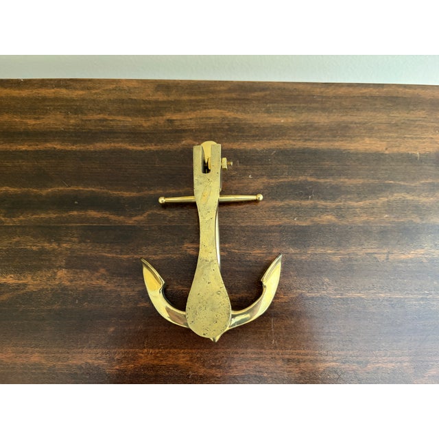 Late 20th Century Late-20th Century Nautical Cast Brass Anchor Door Knocker For Sale - Image 5 of 5