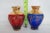 Ferro and Lazzarini Cobalt Blue Ruby Red Glass 22k Gold Leaf Vases a Pair For Sale - Image 10 of 10