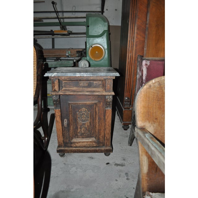 Antique German Marble Top Nightstand, 1890s For Sale - Image 3 of 8