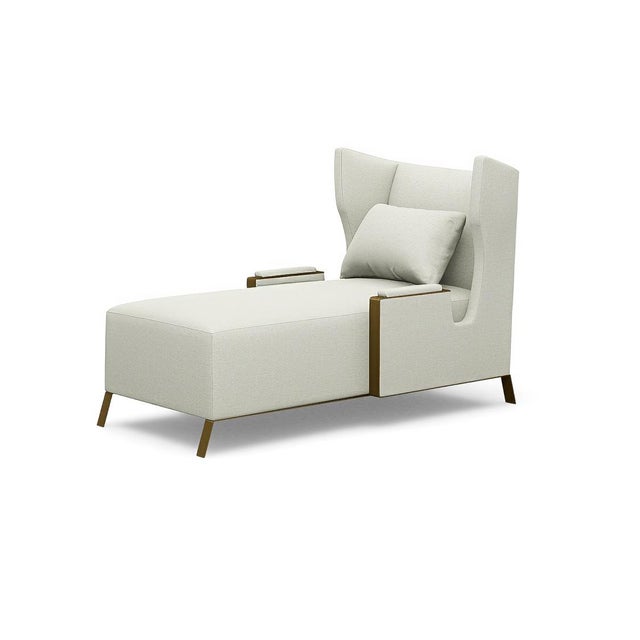 Not Yet Made - Made To Order Mid Century Style Wingback Chaise For Sale - Image 5 of 7