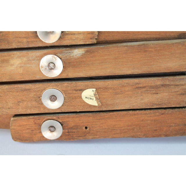 Vintage Wood Accordion-Style Wall Hat Rack For Sale In Milwaukee - Image 6 of 8