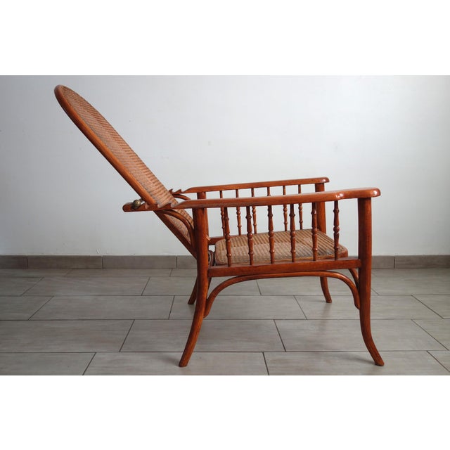 Brown Armchair with Ratchet Mechanism from Fischel, 1900s For Sale - Image 8 of 18