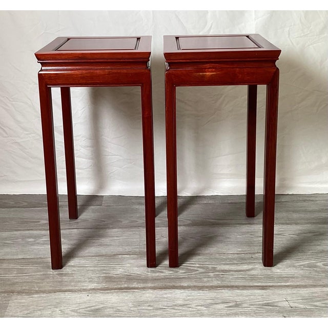 Chinese Square Stands of Tables - A Pair | Chairish