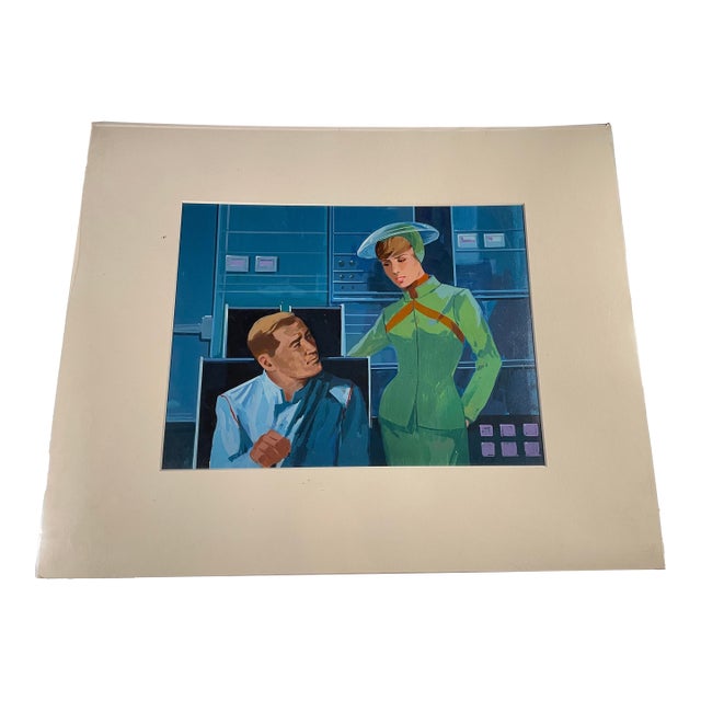 Land of the Giants Concept Art Painting Irwin Allen 1960's Mid-Century Modern Space Age Pop Culture Sci-Fi Hollywood Television Movies Production Art For Sale