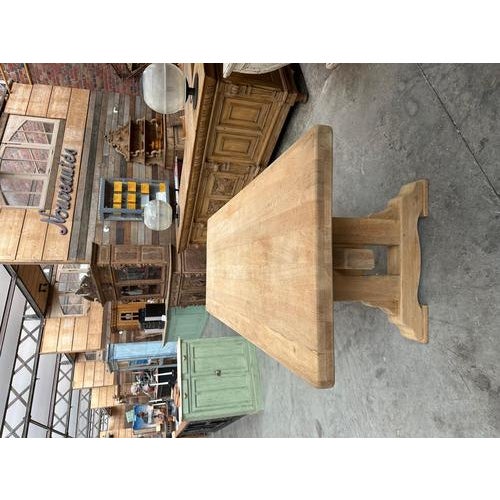 Wood Solid Oak Farmhouse Table For Sale - Image 7 of 13