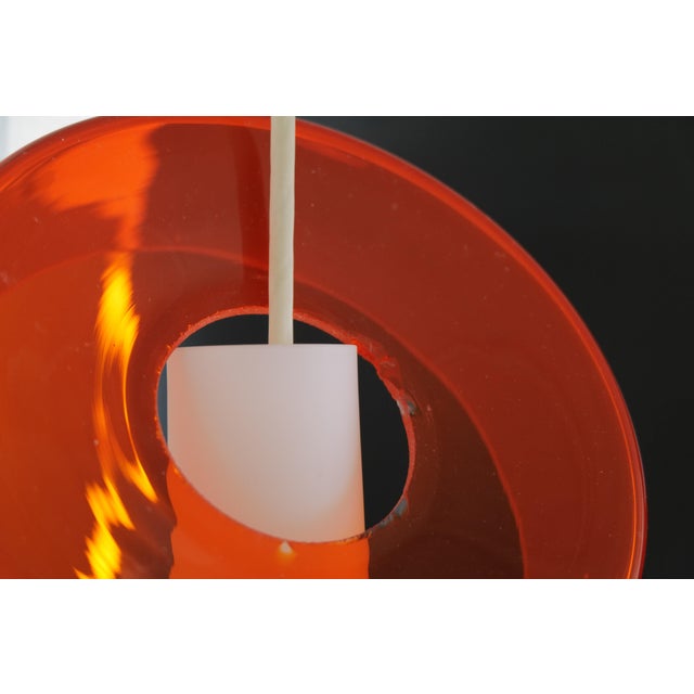 Mid 20th Century Mid-Century Opaline and Orange Glass Pendant Lights - a Pair For Sale - Image 18 of 18