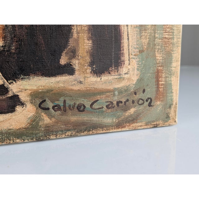 Antonio Calvo Carrión, Portrait, 1970s, Oil Painting on Canvas For Sale - Image 4 of 11