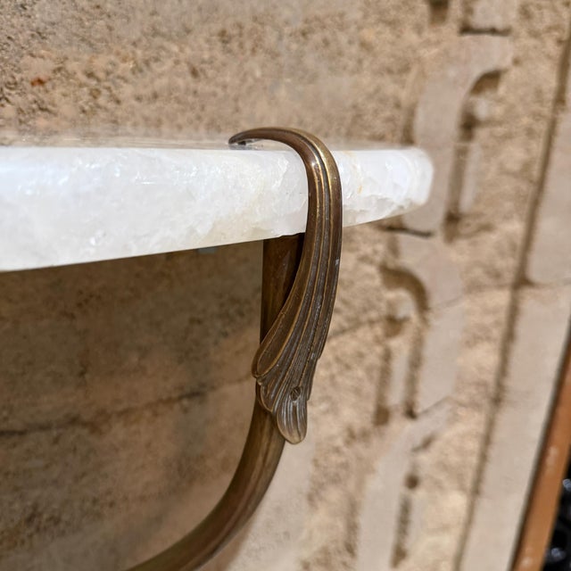 Brass 1950s Sculptural Venetian Wall Console Table Cristallo Brass Italy For Sale - Image 8 of 13