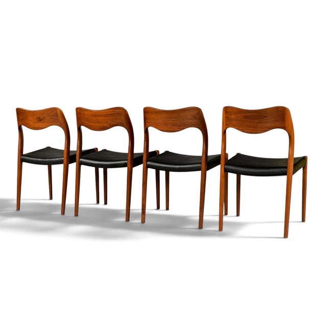 Set of Eight Model 71 Dining Chairs by Niels Otto Møller, Teak, 1960s For Sale - Image 10 of 17