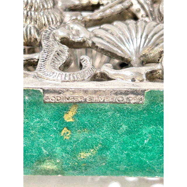 Vintage Godinger Seashell Seahorse Starfish Napkin Holder Silver Plate For Sale - Image 10 of 10