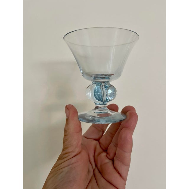 Vintage Blue Gulli Ingrid Swedish Glass Stemware - Set of Four (4) For Sale - Image 4 of 9
