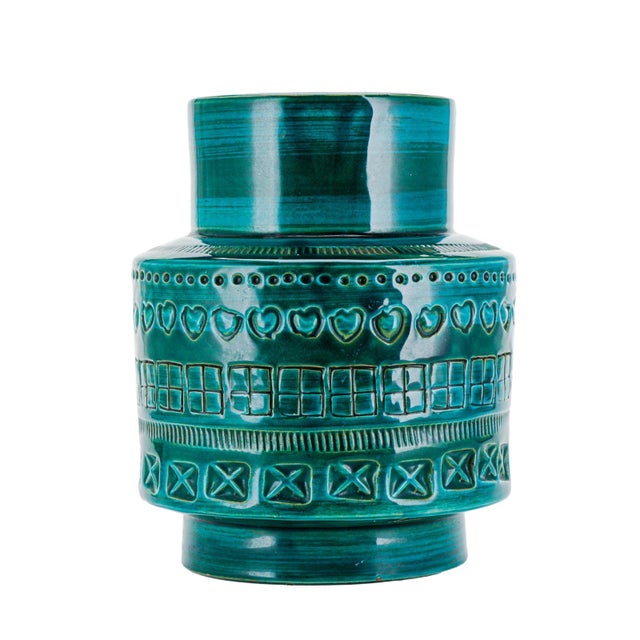 Blue Mid-Century Modern Ceramic Vase by Aldo Londi for Bitossi, 1960s For Sale - Image 8 of 8