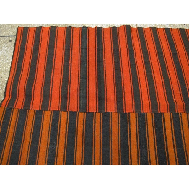 Textile Galerie Shabab Collection Mid-20th Century Orange and Black Turkish Flat-Weave Kilim Room Size Accent Rug For Sale - Image 7 of 10