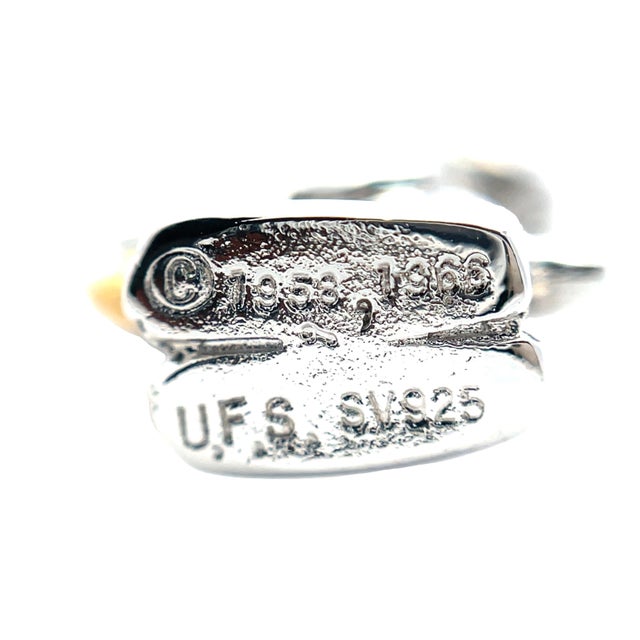 Mid 20th Century Mid 20th Century Sterling Silver Snoopy Charm With Gold-Plated Heart & Diamond For Sale - Image 5 of 5