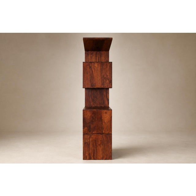 1960s Monumental Brazilian Modern Bookshelf in Solid Rosewood With Storage, Brazil, 1960s For Sale - Image 5 of 18