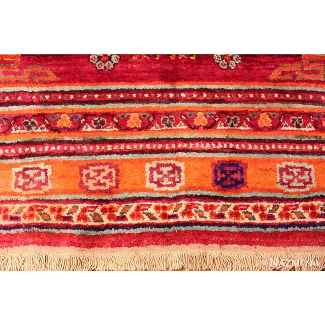 Textile Nazmiyal Collection Vibrant Vintage Silk Pomegranate Khotan Rug For Sale - Image 7 of 13