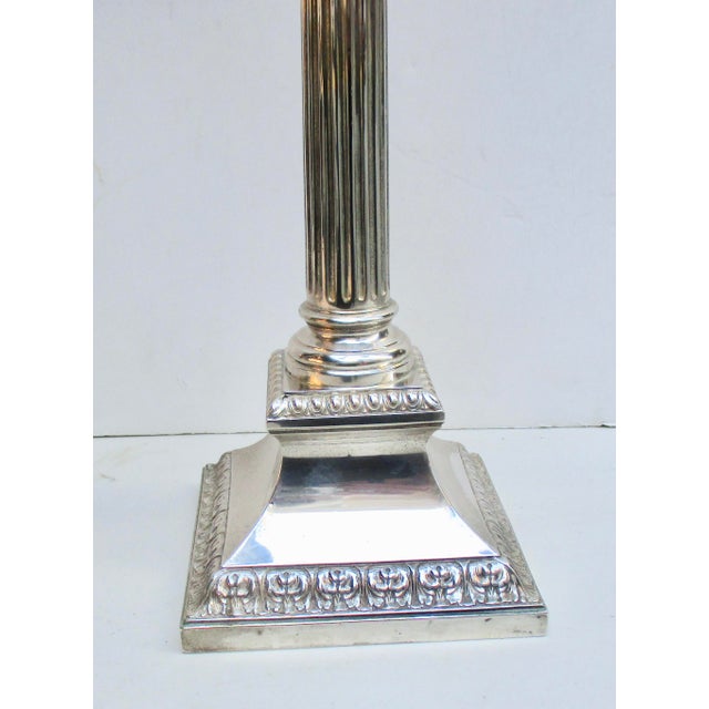 Silver Grand-Scale Georgian Silver-Plate Candlabra 29" Tall - A Pair of 2 For Sale - Image 8 of 13