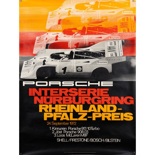 Original Porsche Poster by Atelier Strenger, 1972 For Sale