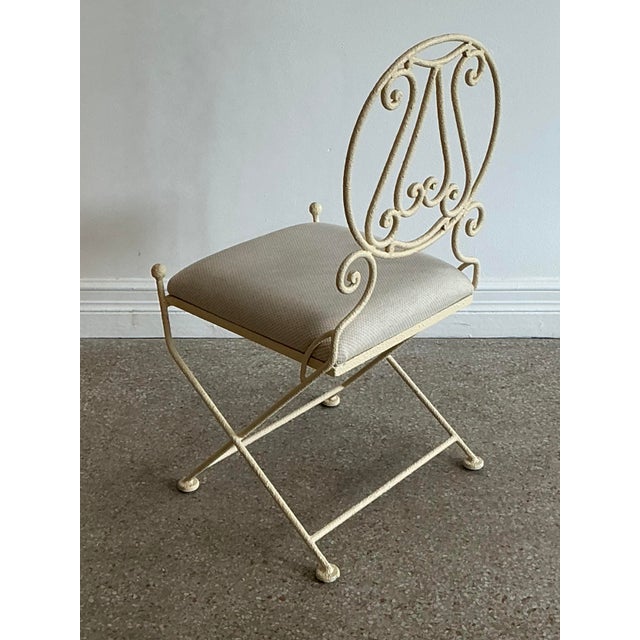 Vintage Textured Wrought Iron Chair For Sale - Image 9 of 12