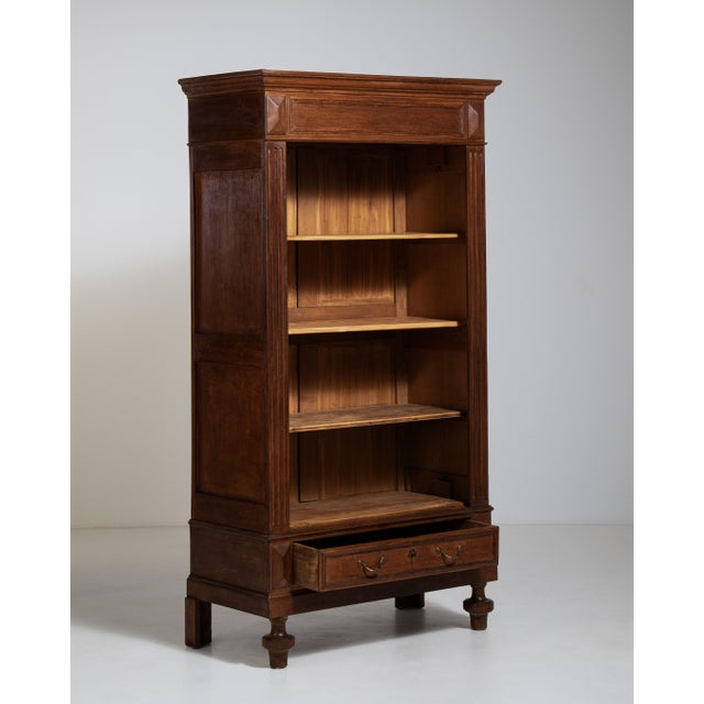Wood Oak Bookcase in Original Patina, Antique, France, Circa 1880 For Sale - Image 7 of 14