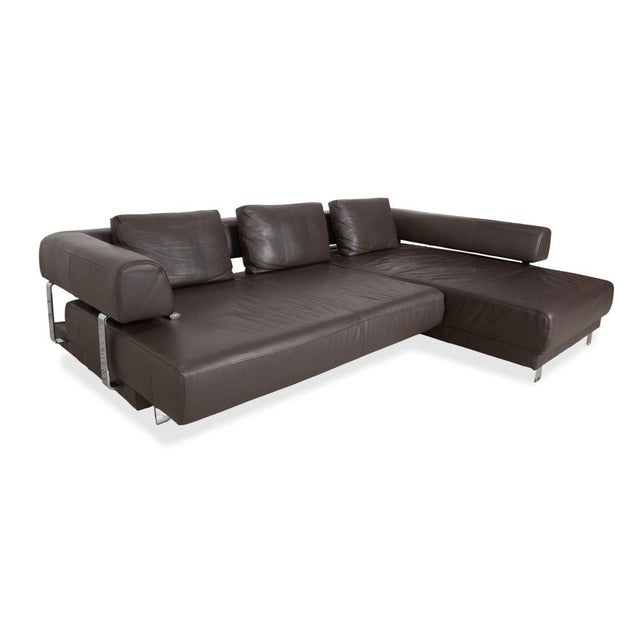 Brand Face Corner Sofa in Brown Leather from Ewald Schillig For Sale - Image 4 of 18