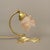 Brass bedside or bookshelf lamp with glass shade from 1920s The lamp gives a cosy, non-dazzling light. Polished surface....