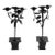 Vintage Hand-Forged Iron Rose Candelabra Set For Sale