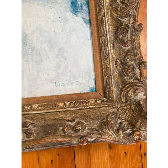 Early 20th Century Antique French Impressionistic Painting on Canvas in Antique Wood Frame - Signed For Sale - Image 5 of 6