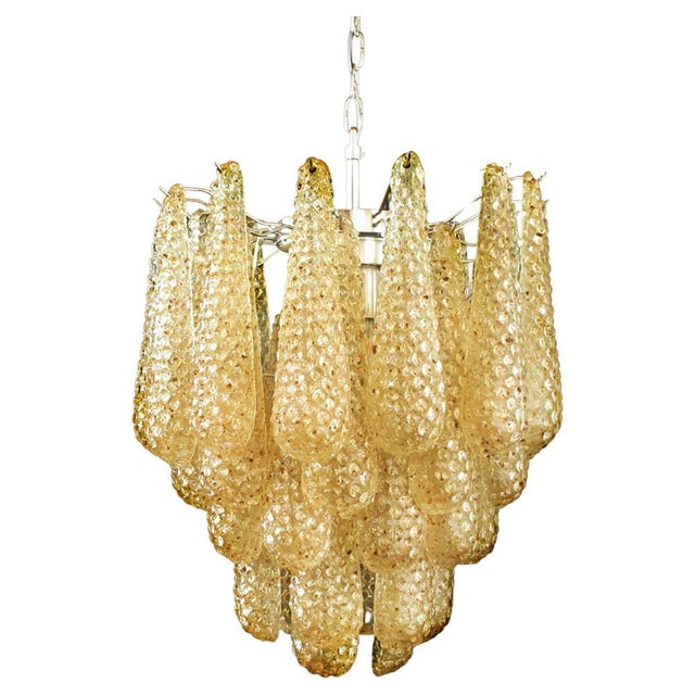 Italian Amber Crystal Chandeliers, Murano, Set of 2 For Sale - Image 3 of 18