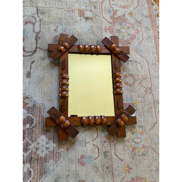 Beautiful, wood Arts and Crafts era mirror from England.