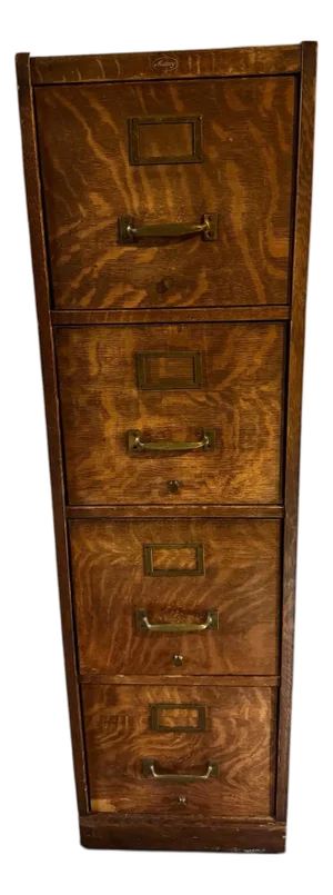 Antique Macey 4 Drawer Tiger Oak Filing Cabinet