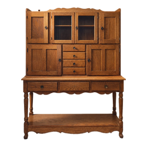 Antique Oak Hoosier Cabinet With Flour Bin & Original Hardware