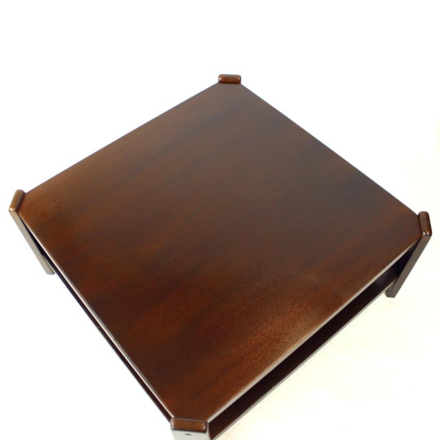 Brown Low Coffee Table in Beech, 1980s For Sale - Image 8 of 8