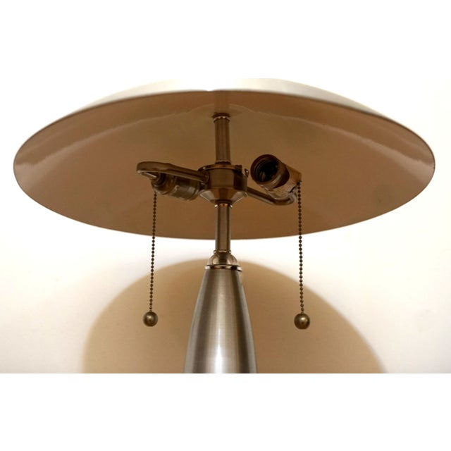 Vintage Laurel Lamp Co. Style Brushed Steel Domed Lamp For Sale - Image 12 of 13