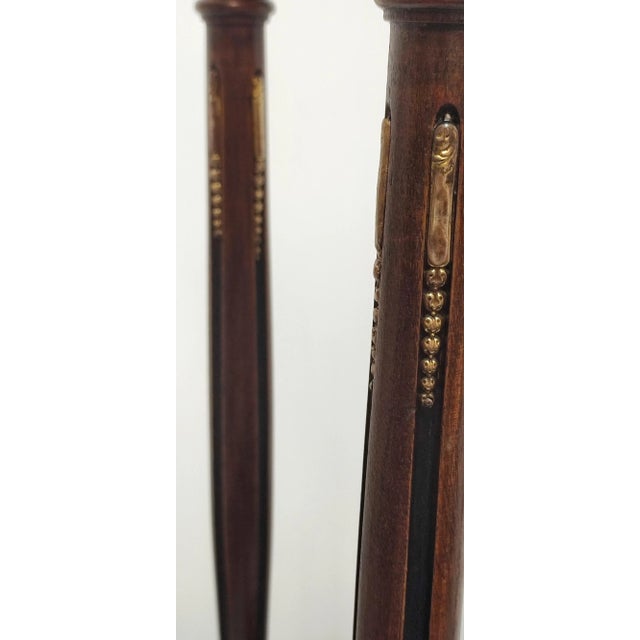 Beige Wood, Brass and Marble Side Table, France, 1940s For Sale - Image 8 of 16