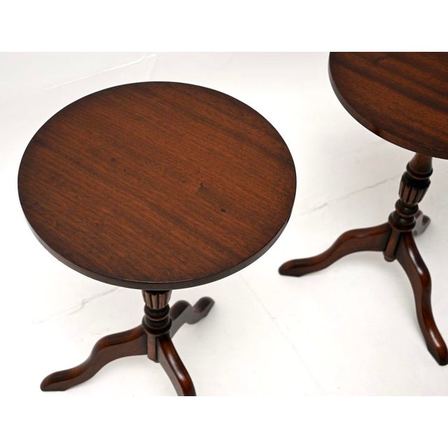 Brown Antique Georgian Wine Tables, 1950, Set of 2 For Sale - Image 8 of 11