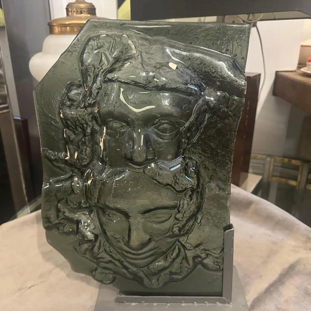 1980s Abstract Grey Murano Glass Sculpture by La Fucina Degli Angeli For Sale - Image 15 of 16