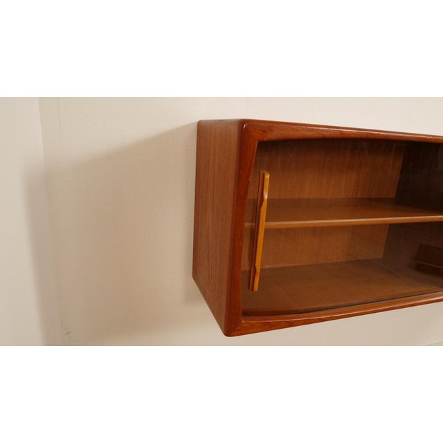 Vintage Teak Floating Sideboard with Glass Doors, 1960s For Sale - Image 4 of 13