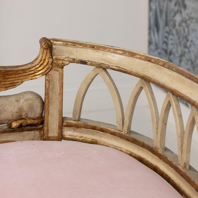 18th C. Italian Neoclassical Sphinx Sofa in Original Paint and Giltwood For Sale In Wichita - Image 6 of 18