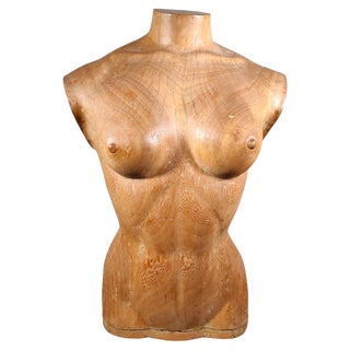 French Wooden Female Torso, 1950s For Sale