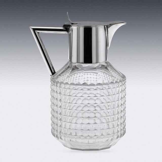 Antique German Silver Plated and Cut Glass Claret Jug from WMF, 1890s For Sale - Image 5 of 18