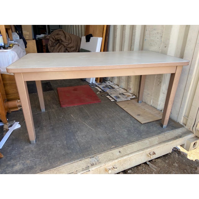 1970s Vintage Mid Century Modern Metal Tanker Desk For Sale - Image 9 of 12