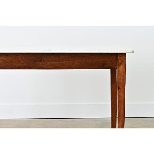 French 19th Century Oak & White Marble Console For Sale - Image 9 of 15
