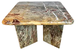 Italian Square Multicolored Marble Side or Coffee Table, 1970s
