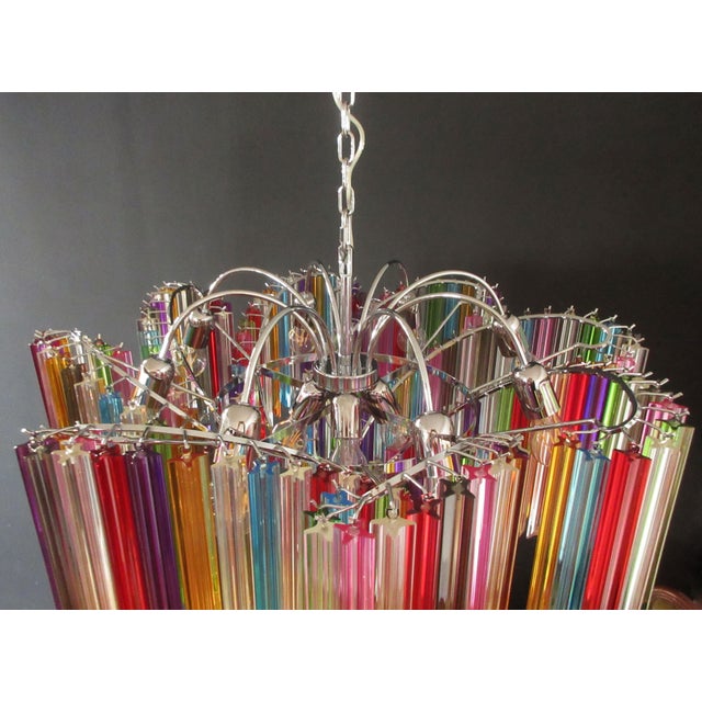 Italian Multicolored Quadriedri Murano Glass Chandeliers, 1990s, Set of 2 For Sale - Image 6 of 18