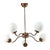 Vintage Metal and Opaline Glass Chandelier For Sale